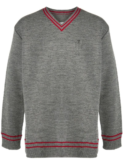 Maison Margiela School Boy Knitted Jumper In Grey