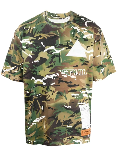 Heron Preston Ss T-shirt Reg Rh Ctnmb Ap Camouflage In Green