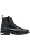 Toga Virilis Tasselled Lace-up Leather Boots In Black