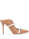 Malone Souliers Maureen 100 Two-tone Leather Mules In Neutrals
