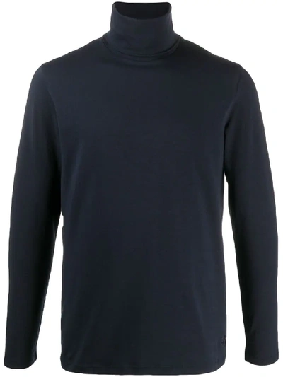 Jil Sander Plus Organic Cotton Turtleneck T-shirt In Navy Blue