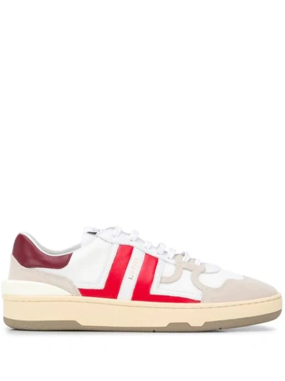 Lanvin Men's Clay Mesh Leather Low-top Tennis Sneakers In White