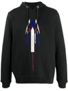 LES HOMMES LOGO PRINT DETAIL HOODIE