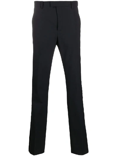 Les Hommes Contrast Stripe Trousers In Blue