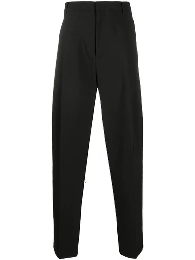 Les Hommes Concealed Front Trousers In Black