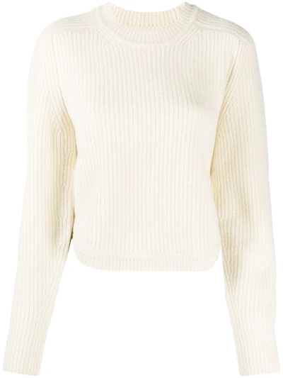 Isabel Marant Ribbed Knit Cashmere-wool Jumper In White