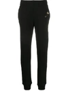 MOSCHINO SAFETY PIN EMBELLISHED SLIM-FIT TRACK PANTS