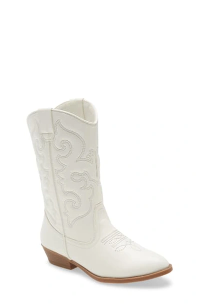 Tucker + Tate Cowboy Boot In White Faux Leather