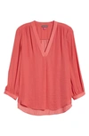Vince Camuto Rumple Fabric Blouse In Coral Blossom
