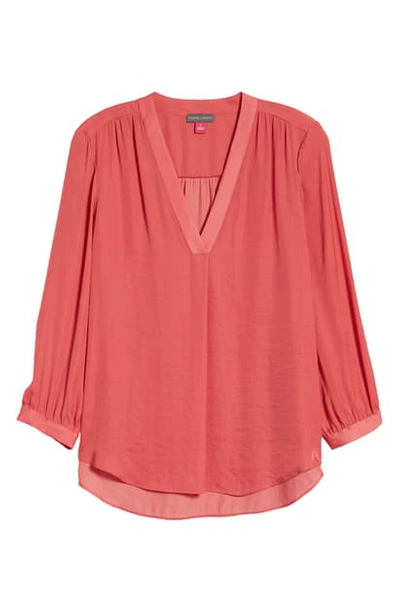 Vince Camuto Rumple Fabric Blouse In Coral Blossom