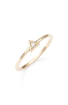 ANZIE CLEO DIAMOND TRIANGLE STACKING RING,3885DT5