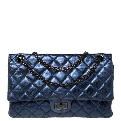 Pre-owned Chanel Metallic Purple Quilted Leather Reissue 2.55 Classic 226 Flap Bag