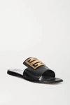 Givenchy 4g Logo-embellished Leather Sandals In Black