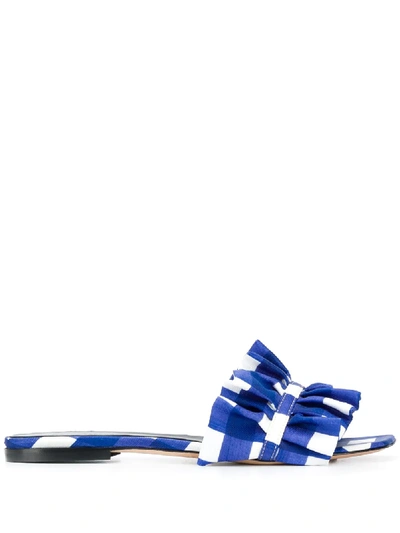 Weekend Max Mara Gingham Check 15mm Sandals In White