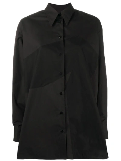 Mm6 Maison Margiela Oversized Button-up Shirt In Black