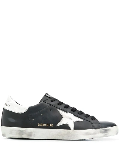 Golden Goose Super-star Distressed-effect Trainers In Black