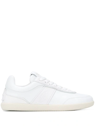 Tod's White Tabs Low Top Leather Sneakers In Weiss