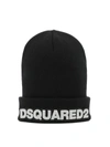 Dsquared2 Embroidered Logo Patch Beanie In Black