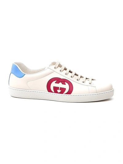 Gucci White Gg Ace Low-top Sneakers