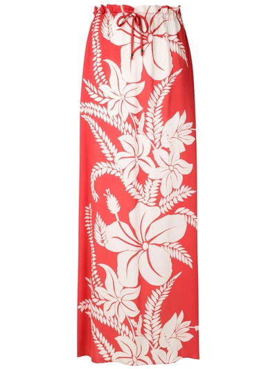 Amir Slama Floral-print Maxi Skirt In Pink