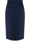 Prada Straight Midi Skirt In Blue
