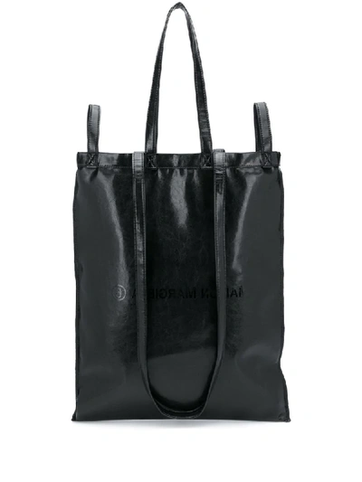 Mm6 Maison Margiela Glossy-finish Maxi Shoulder Bag In Black