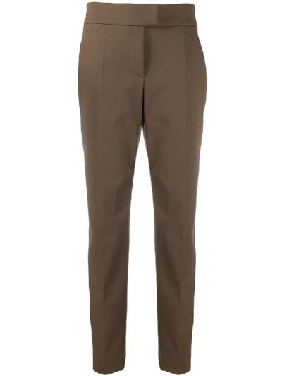 Brunello Cucinelli Cropped Slim-fit Trousers In Brown