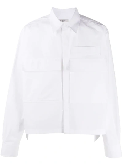 Valentino Flap Pocket Shirt Jacket In White