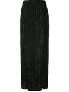 Dion Lee Pinstripe Split Skirt In Black