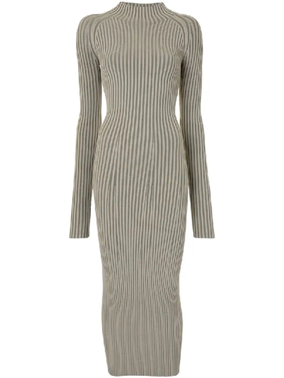 Dion Lee Striped Twisted Back Dress In Neutrals