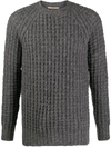 NUUR WAFFLE-KNIT CREW NECK JUMPER