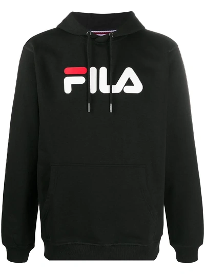 Fila Logo-print Hoodie In Black