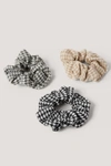 NA-KD 3-PACK HOUNDSTOOTH SCRUNCHIES - MULTICOLOR
