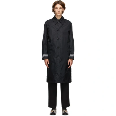 Burberry Monogram Reversible Trench Coat In Black