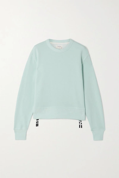Rag & Bone Frankie Zip-embellished Cotton-blend Jersey Sweatshirt In Snow Blossom
