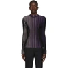 PACO RABANNE BLACK & PURPLE STRIPED TURTLENECK