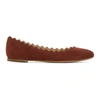 Chloé Lauren Scalloped Ballet Flat In Dawn Red