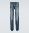 Saint Laurent Slim-fit Washed Denim Jeans In Blue