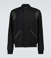 Saint Laurent Men's Wool/leather Teddy Jacket In Black
