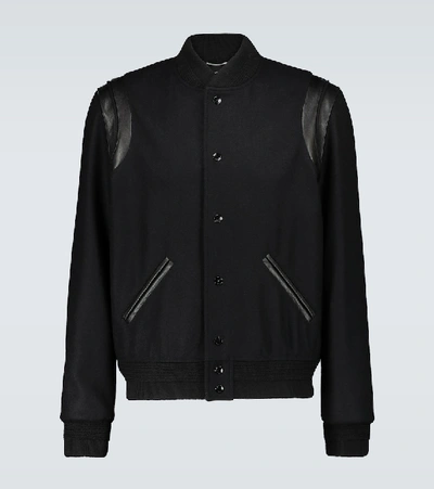 SAINT LAURENT TEDDY VARSITY JACKET,P00492237