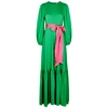 DIANE VON FURSTENBERG DIANE VON FURSTENBERG AMABEL GREEN BELTED SATIN GOWN,3409743