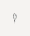 Shop Maria Tash 18ct 8mm Single Short Spike Diamond Eternity Hoop Earring In White Gold