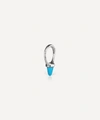 MARIA TASH 6.5MM SINGLE SHORT TURQUOISE SPIKE HOOP EARRING,000711024