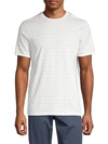 Theory Pixel Stripe Cotton T-shirt In Ivory