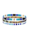 Eye Candy La Luxe Scarlett 3-piece Goldtone & Enamel Stretch Bracelet Set