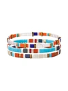 Eye Candy La Luxe Emma 3-piece Goldtone & Enamel Stretch Bracelet Set