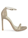 STUART WEITZMAN NUDIST SHIMMER SANDALS,0400012813477