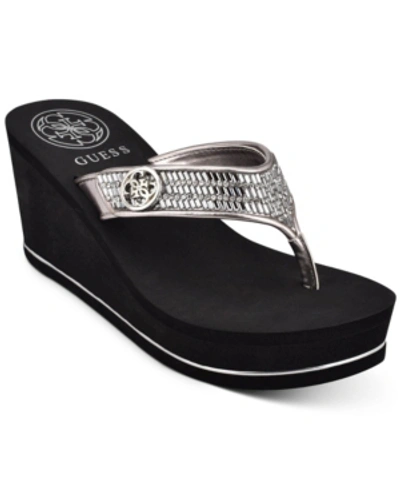 Guess Women's Sarraly Eva Logo Wedge Sandals Women's Shoes In Disco Stone