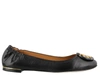 Tory Burch Minnie Patent Cap-toe Ballet Flat In Black