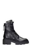 ASH MADNESS 01 COMBAT BOOTS IN BLACK LEATHER,11446861